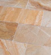 Preview: Terrassenplatten Quarzit "LIMBO GOLD" (gold-gelb-gemischt) 25/30/35x2-4cm, in Werkslängen