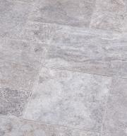 Preview: Terrassenplatten Travertin "SILVERATO" (silbergrau) -antik-