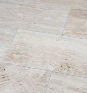 Preview: Terrassenplatten Travertin "VANILLA" (creme-beige) -liniert/satiniert-